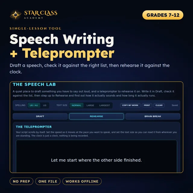 Speech Writing + Teleprompter cover